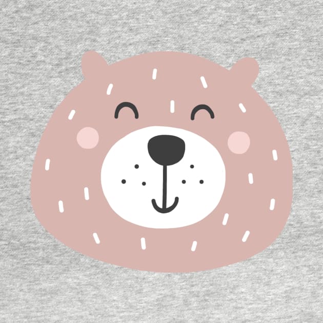 Cute Smiling Pink Bear by greenoriginals